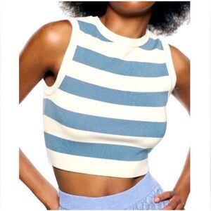 ZARA KNIT STRIPED SLEEVELESS CROP TOP SIZE XS